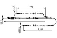 BOSCH 1 987 482 806 - Cable de accionamiento, freno de estacionamiento