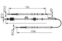 BOSCH 1 987 482 803 - Cable de accionamiento, freno de estacionamiento