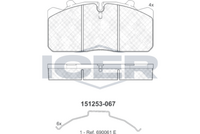 ICER 151253 - Juego de pastillas de freno