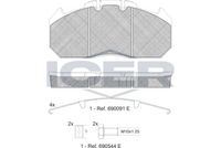 ICER 151405-066 - Juego de pastillas de freno