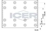 ICER 21 9931 00 - Juego de forros de freno, freno de tambor