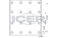 ICER 21 9933 00 - Juego de forros de freno, freno de tambor
