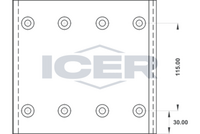 ICER 21 9935 00 - Juego de forros de freno, freno de tambor