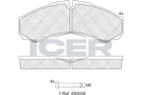 ICER LM1208 - Juego de pastillas de freno