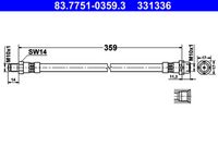 ATE 83.7751-0359.3 - Tubo flexible de frenos