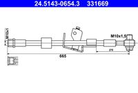 ATE 24.5143-0654.3 - Tubo flexible de frenos