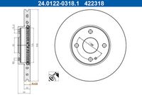 ATE 24.0122-0318.1 - Disco de freno