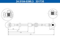 ATE 24.5104-0395.3 - Tubo flexible de frenos