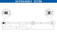 ATE 24.5104-0425.3 - Tubo flexible de frenos