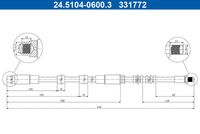 ATE 24.5104-0600.3 - Tubo flexible de frenos