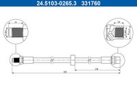 ATE 24.5103-0265.3 - Tubo flexible de frenos