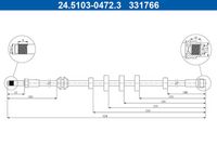 ATE 24.5103-0472.3 - Tubo flexible de frenos