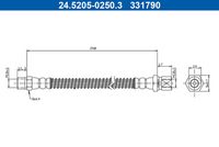 ATE 24.5205-0250.3 - Tubo flexible de frenos