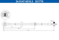 ATE 24.5147-0510.3 - Tubo flexible de frenos