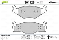 VALEO 301128 - Juego de pastillas de freno