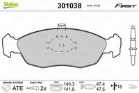 VALEO 301038 - Juego de pastillas de freno