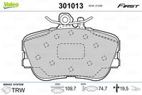 VALEO 301013 - Juego de pastillas de freno