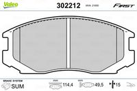 VALEO 302212 - Juego de pastillas de freno