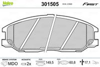 VALEO 301505 - Juego de pastillas de freno