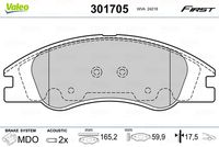 VALEO 301705 - Juego de pastillas de freno