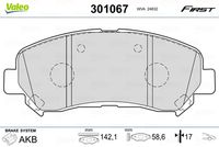 VALEO 301067 - Juego de pastillas de freno