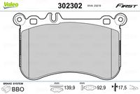 VALEO 302302 - Juego de pastillas de freno