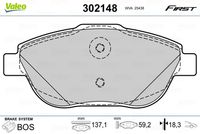 VALEO 302148 - Juego de pastillas de freno