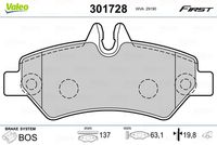 VALEO 301728 - Juego de pastillas de freno