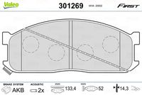 VALEO 301269 - Juego de pastillas de freno