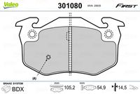 VALEO 301080 - Juego de pastillas de freno