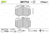 VALEO 301714 - Juego de pastillas de freno