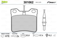 VALEO 301062 - Juego de pastillas de freno