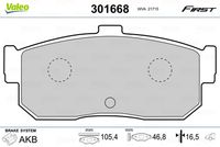 VALEO 301668 - Juego de pastillas de freno