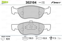 VALEO 302104 - Juego de pastillas de freno