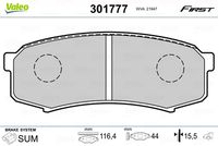 VALEO 301777 - Juego de pastillas de freno