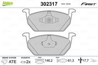 VALEO 302317 - Juego de pastillas de freno