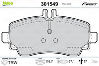 VALEO 301549 - Juego de pastillas de freno