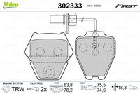 VALEO 302333 - Juego de pastillas de freno