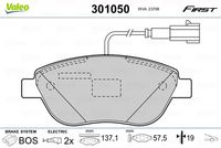 VALEO 301050 - Juego de pastillas de freno