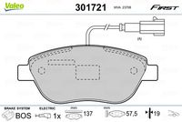 VALEO 301721 - Juego de pastillas de freno