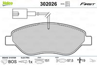 VALEO 302026 - Juego de pastillas de freno