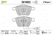 VALEO 301863 - Juego de pastillas de freno