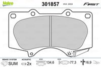 VALEO 301857 - Juego de pastillas de freno