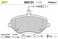 VALEO 302131 - Juego de pastillas de freno