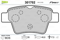 VALEO 301702 - Juego de pastillas de freno