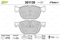 VALEO 301130 - Juego de pastillas de freno
