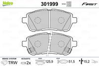 VALEO 301999 - Juego de pastillas de freno