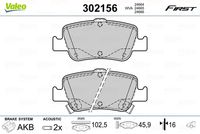 VALEO 302156 - Juego de pastillas de freno