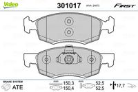 VALEO 301017 - Juego de pastillas de freno