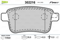 VALEO 302216 - Juego de pastillas de freno